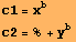 c1 = x^b c2 = % + y^b 