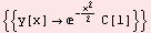 {{y[x] ^(-x^2/2) C[1]}}